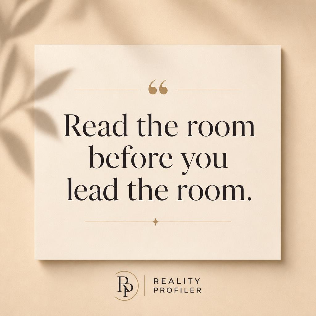Instagram post: Read the room before you lead the room.