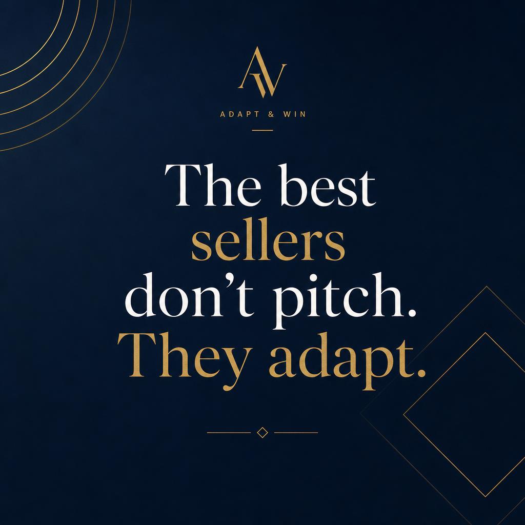 Instagram post: The best sellers don't pitch. They adapt.